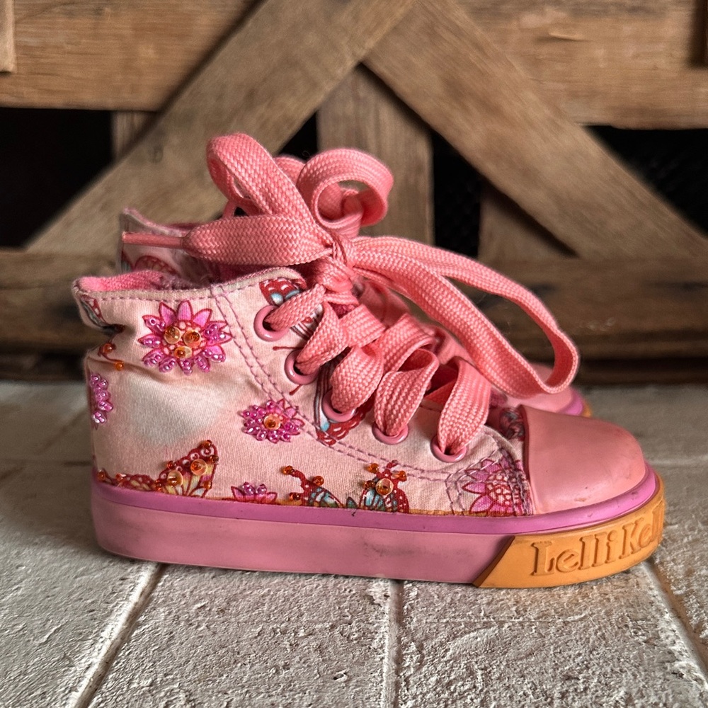 Lelli Kelly 4 US 22 EU Baby Girl Sequin Embellished High-Top Sneakers Canvas(11)